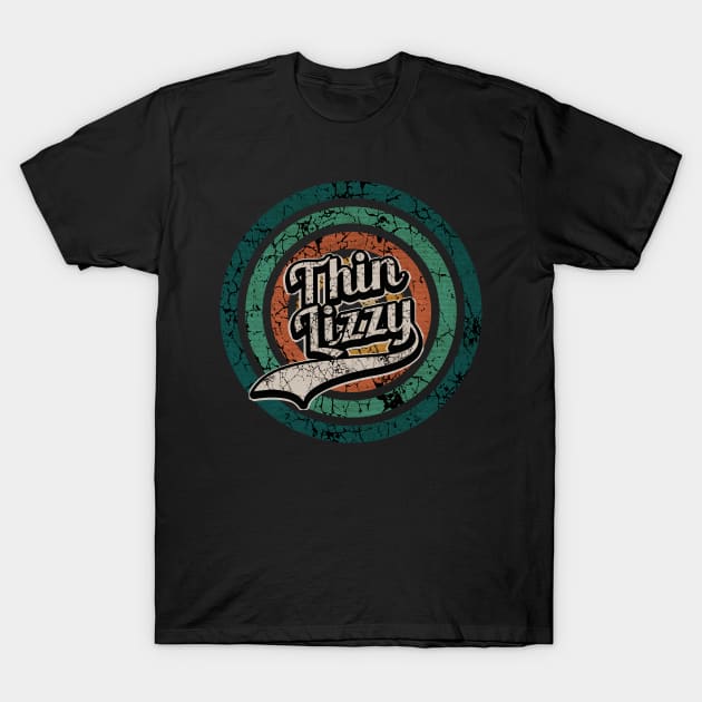 Thin Lizzy // Retro Circle Crack Vintage T-Shirt by People Mask